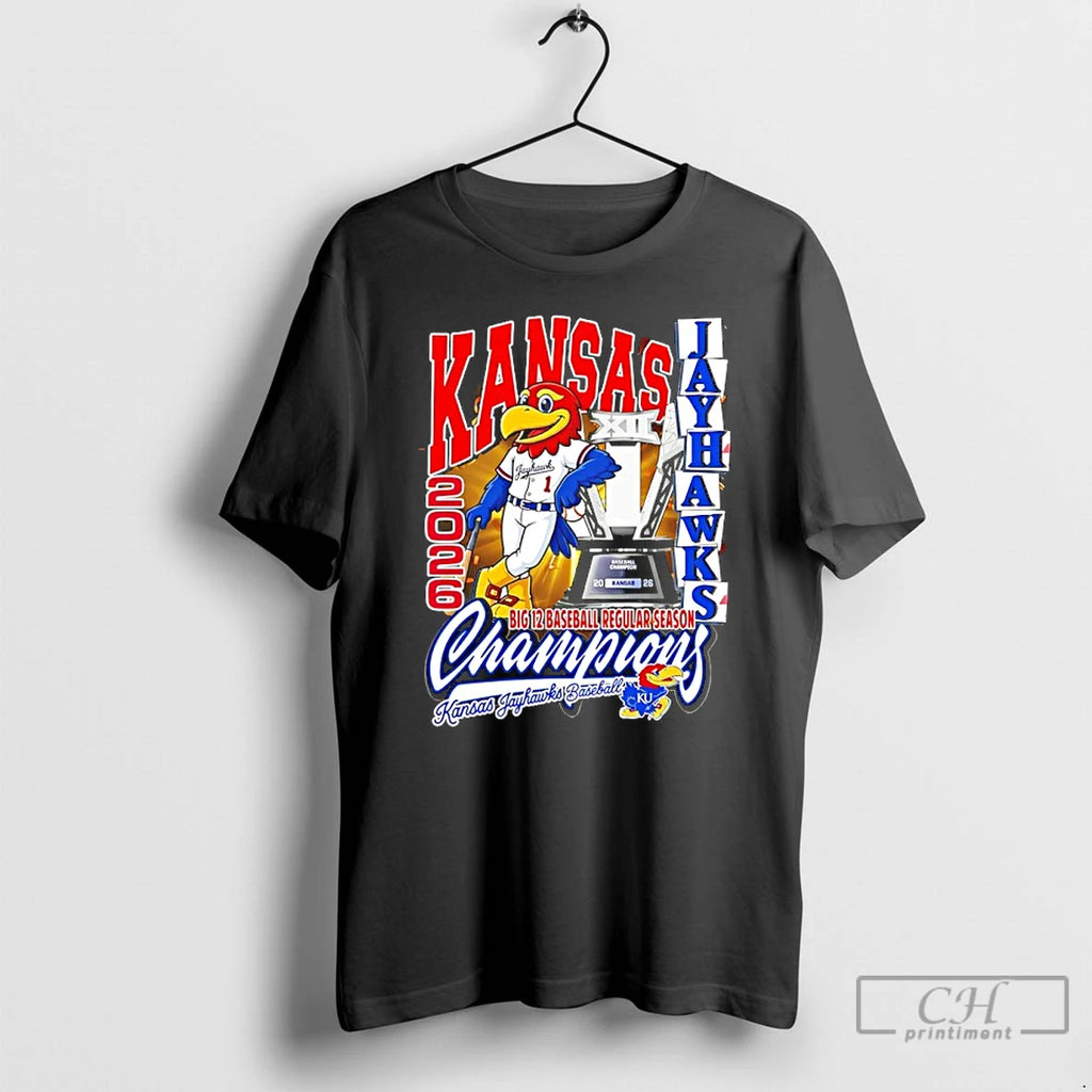 Classic Kansas Jayhawks Baseball Big 12 Regular Season Champions Mascot Trophy