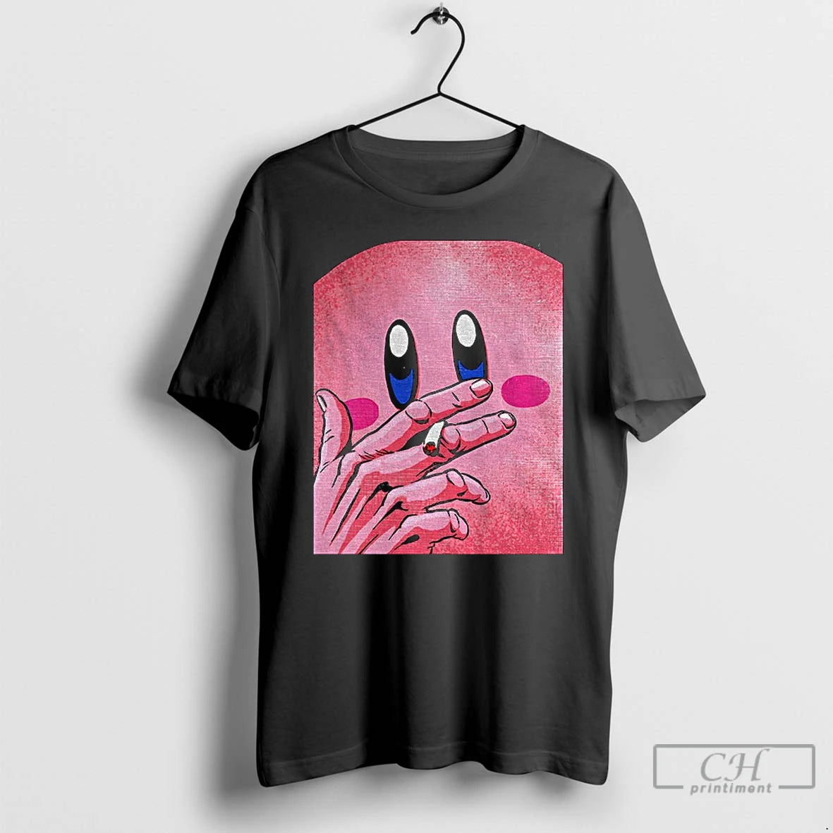 Classic Kirby Smoking Super Tuff Pink Puff Cartoon