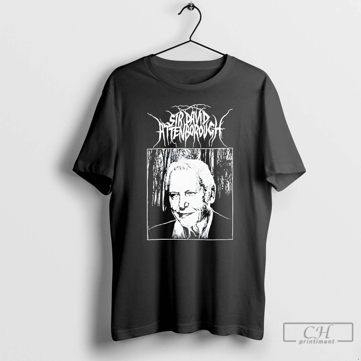 Classic Sir David Attenborough Black Metal Vintage