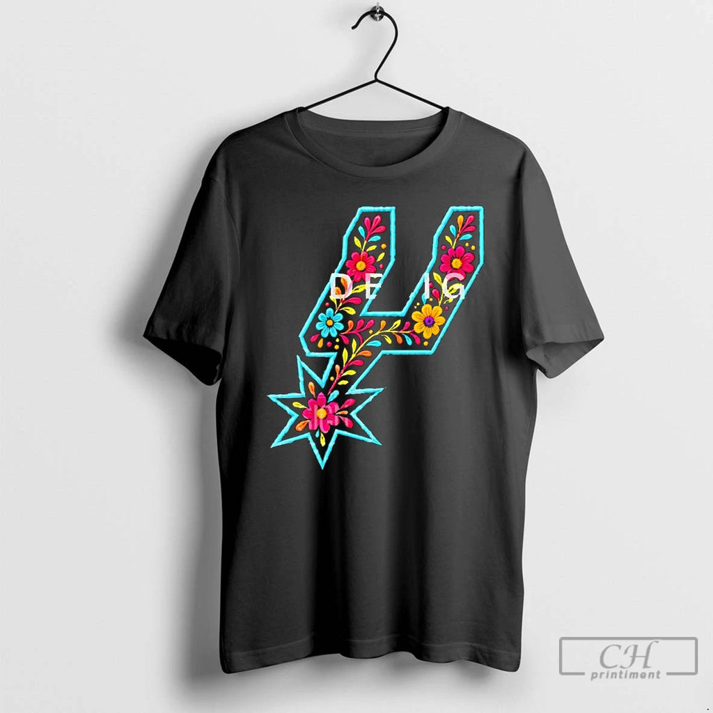Classic Spurs Logo Floral San Antonio Spurs Basketball Nba 2026