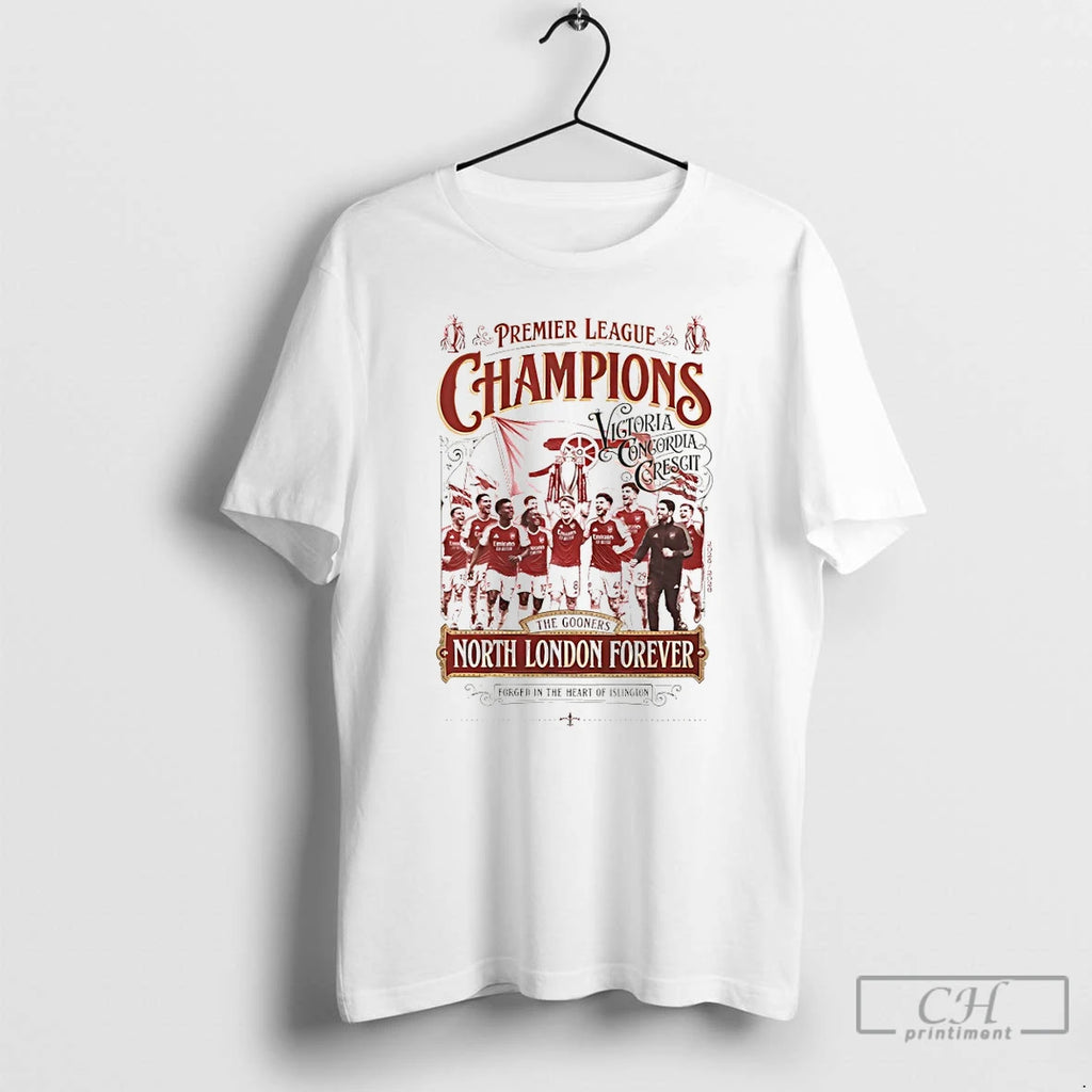 Classic Q1p54bxh Arsenal Premier League Champions 2025 26 The Gooners North London Forever T Shirts