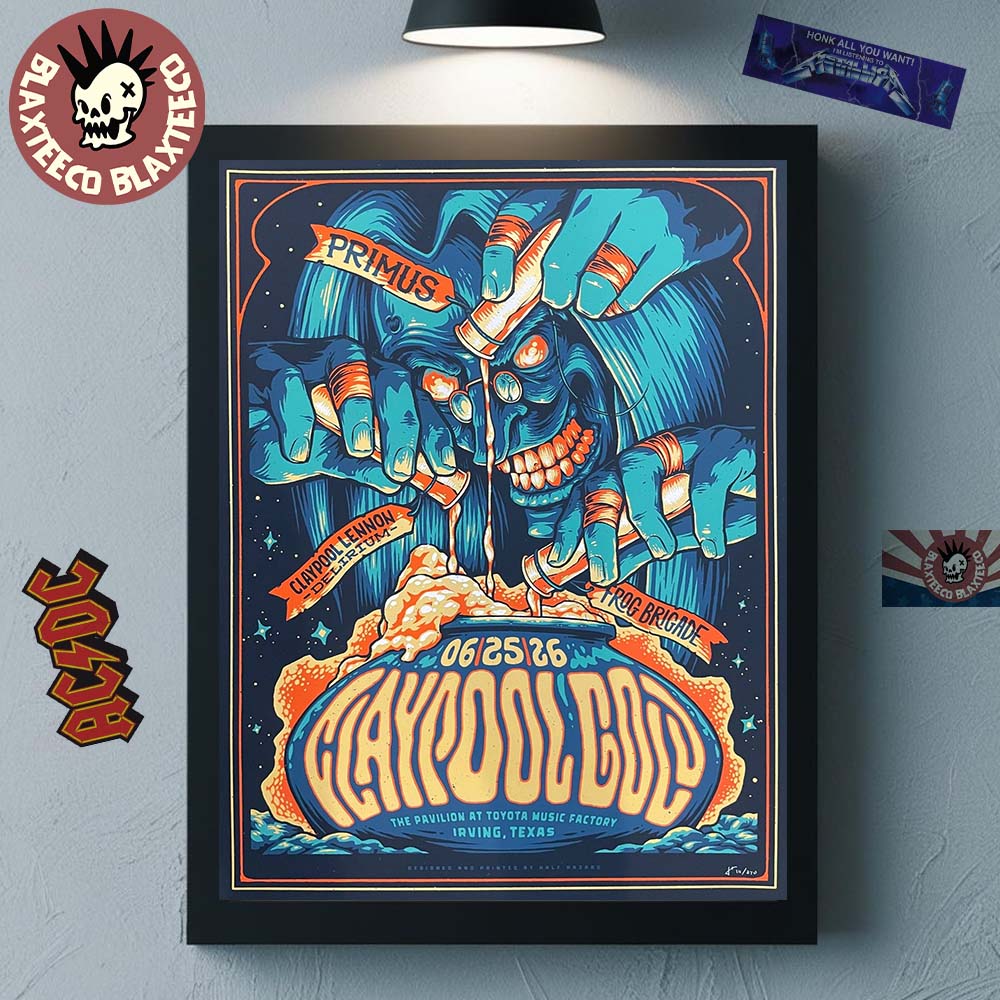 Claypool Gold Primus Claypool Lennon Delirium And Frog Brigade Irving Texas 2026 Event Poster At The Pavilion At Toyota Music Factory On June 25 2026 Poster Canvas