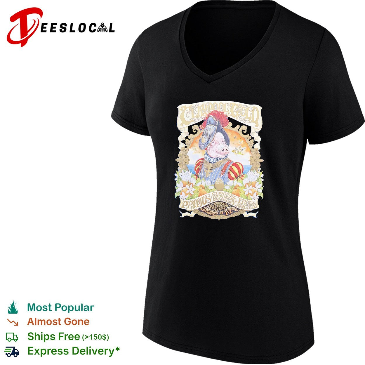 Claypool Gold Primus Claypool Lennon Delirium and Frog Brigade St Augustine Florida 2026 shirt