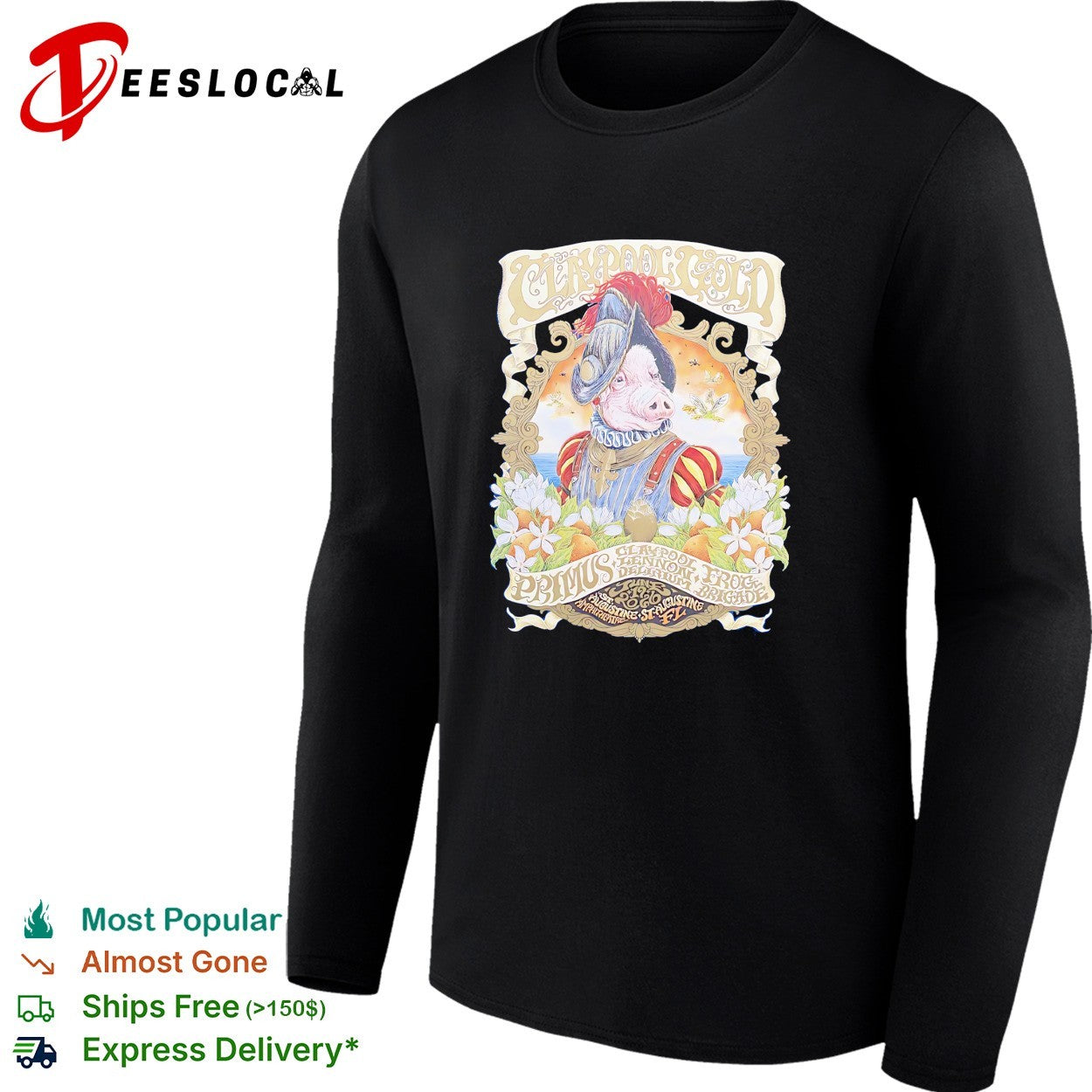 Claypool Gold Primus Claypool Lennon Delirium and Frog Brigade St Augustine Florida 2026 shirt