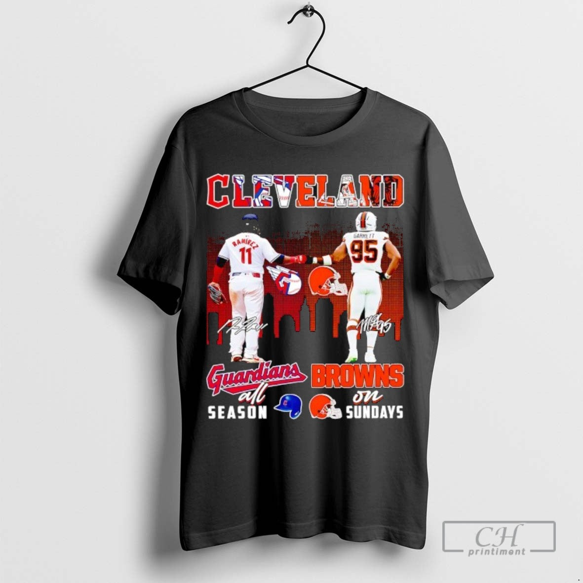 Cleveland City Skyline Ramirez Cleveland Guardians All Season And Garrett Cleveland Browns On Sunday