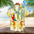 Cocktail Parrot Hibiscus Hawaiian Shirt