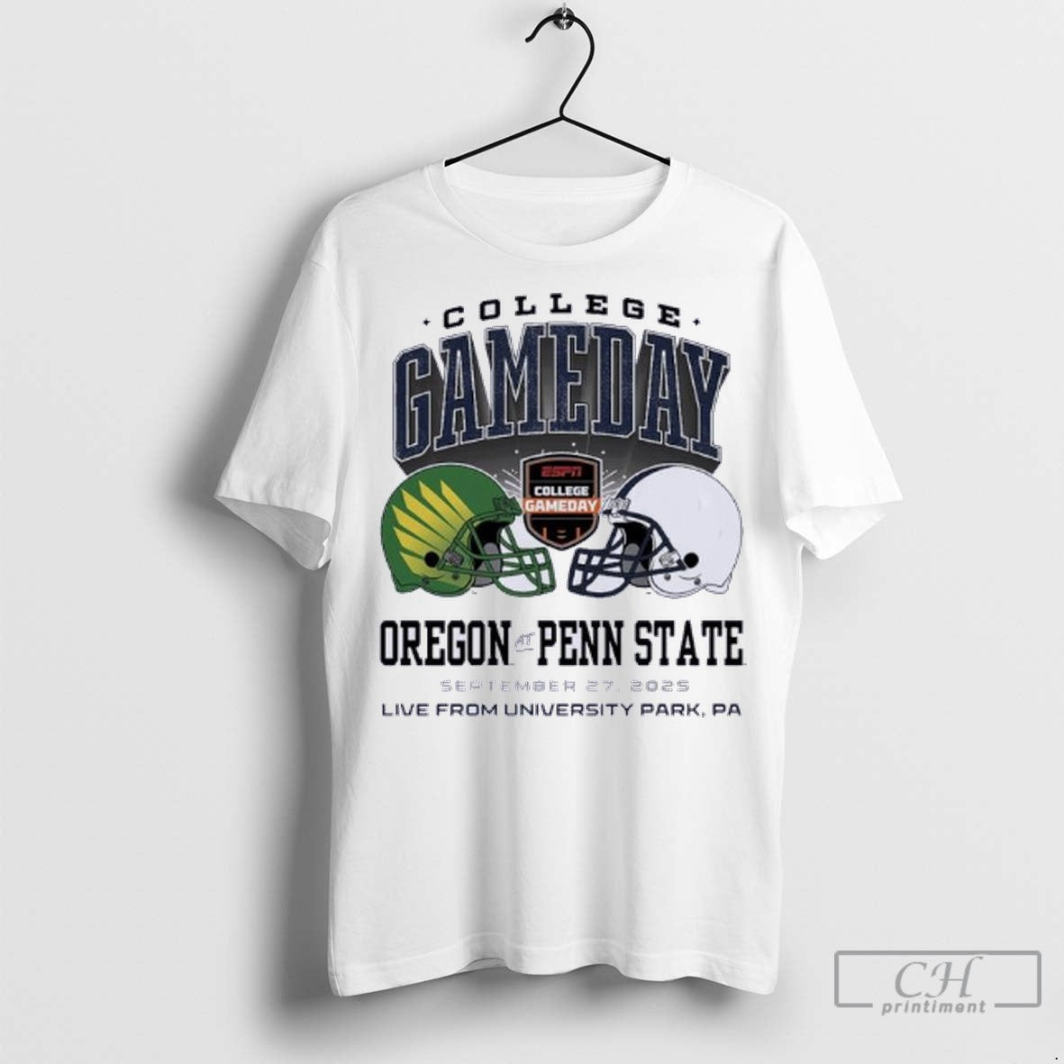 College Gameday 2025 Oregon Vs Penn State Duel Helmet T Shirt Jpg