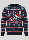 Columbus Blue Jackets NHL Ugly Christmas Sweater – Navy & Red “CBJ” Holiday Knit