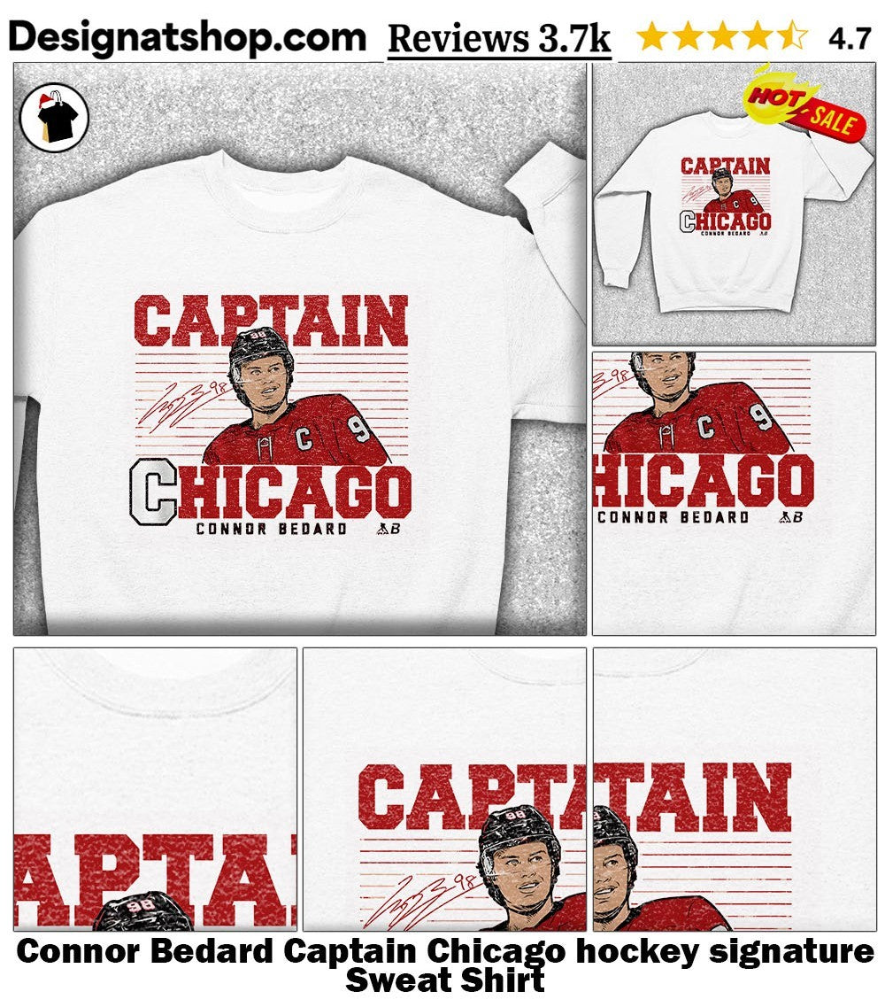 Connor Bedard Captain Chicago hockey signature shirt