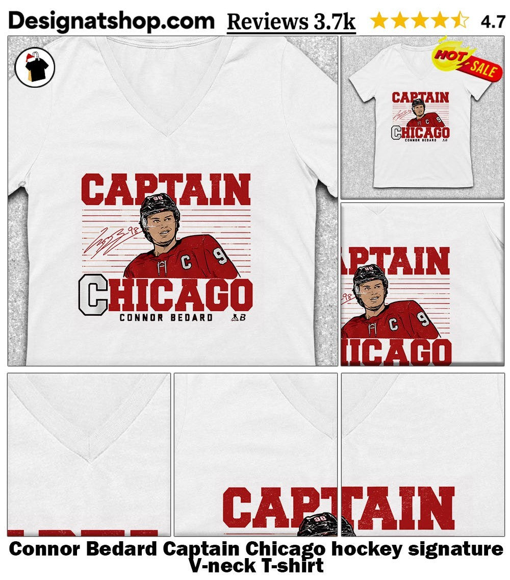 Connor Bedard Captain Chicago hockey signature shirt