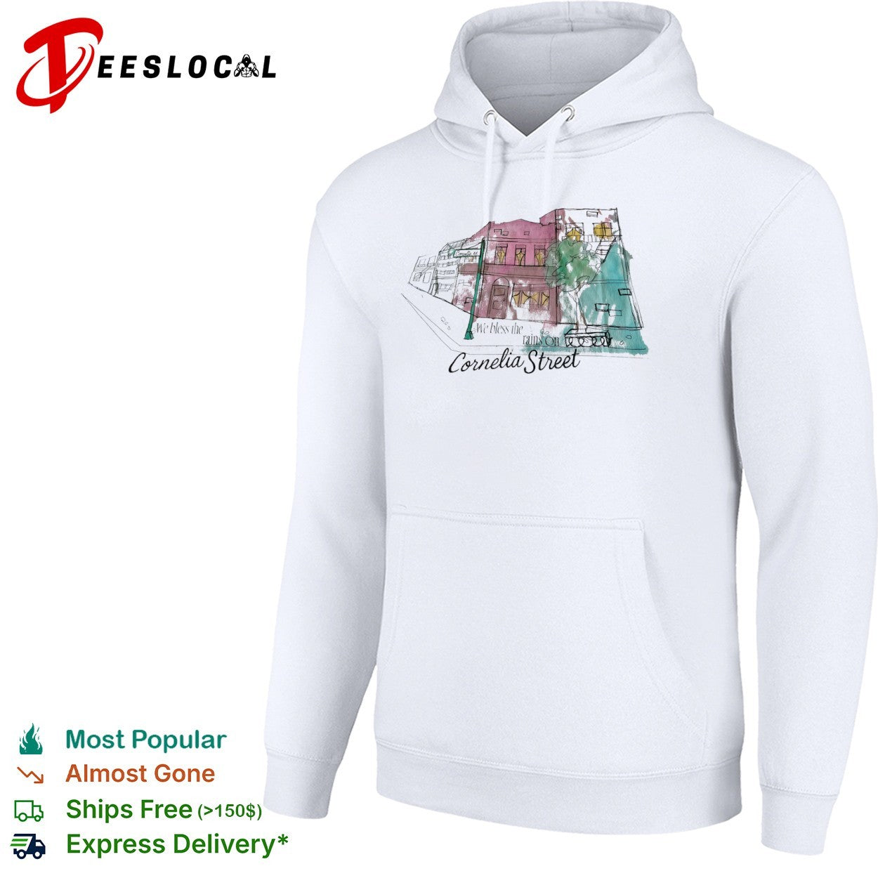Cornelia Street we bless the rains on building sketch shirt