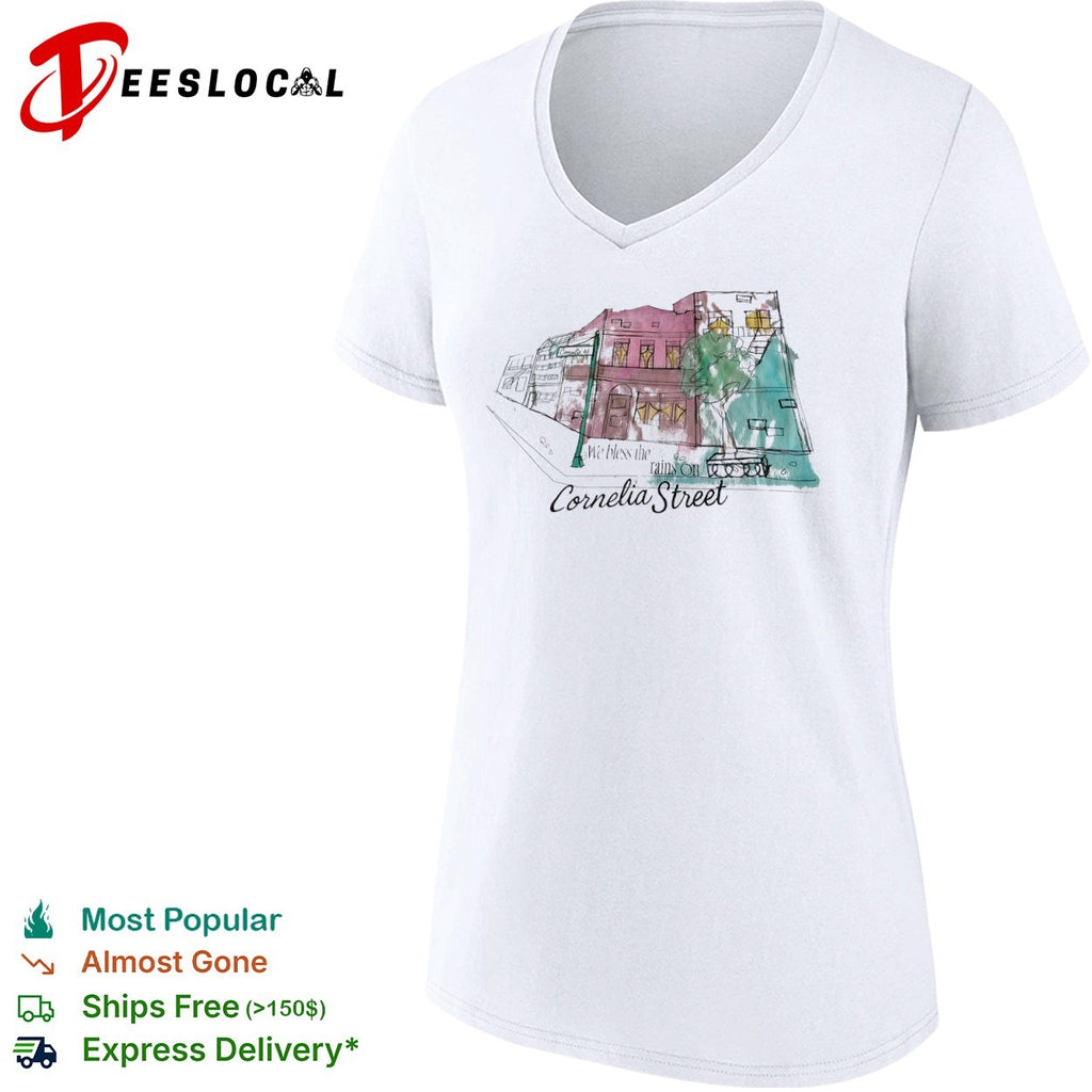 Cornelia Street we bless the rains on building sketch shirt