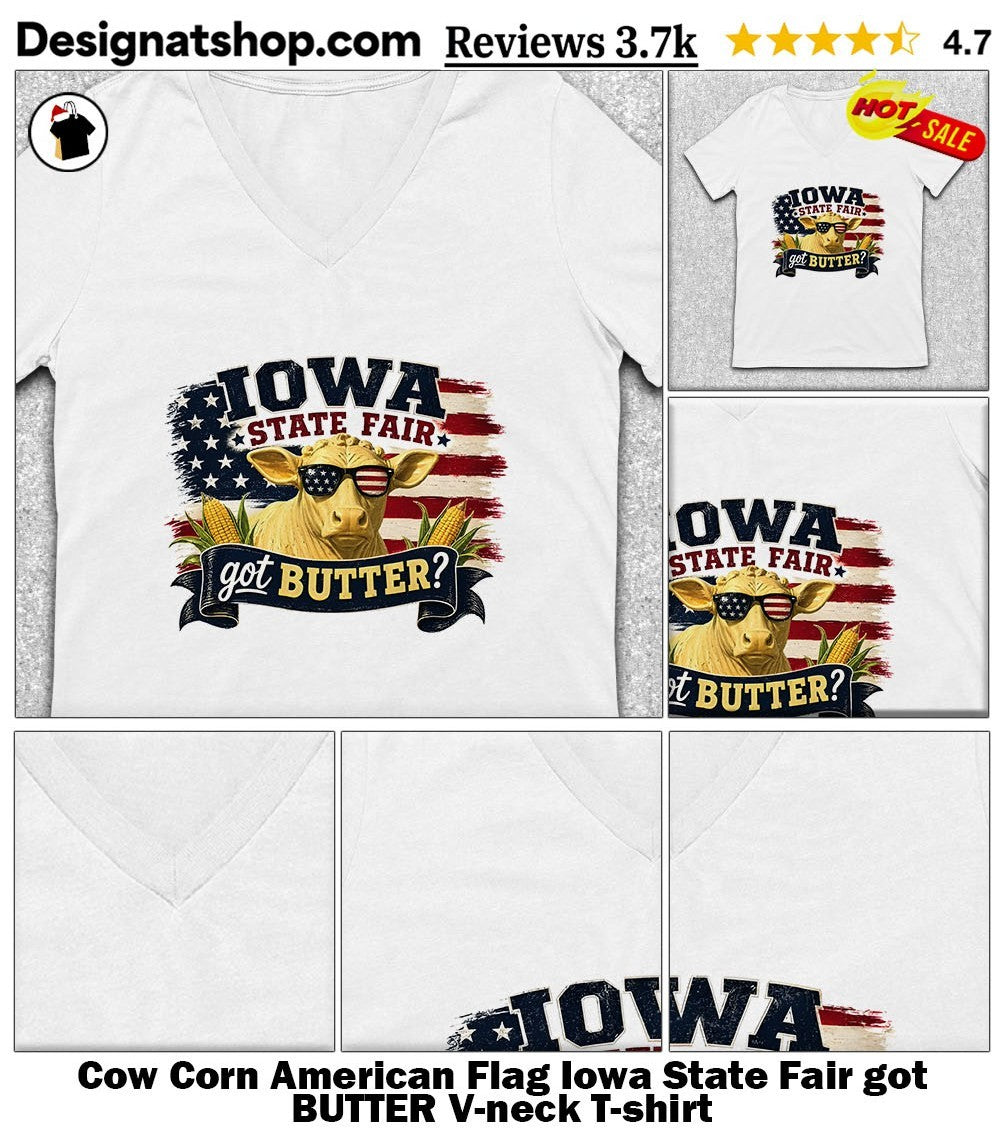 Cow Corn American Flag Iowa State Fair got BUTTER shirt