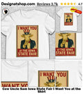 Cow Uncle Sam Iowa State Fair I Want You at the Shirt