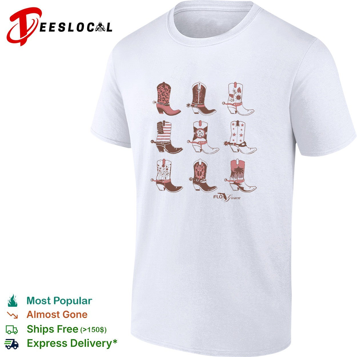 Cowboy boots pattern FloGrown shirt