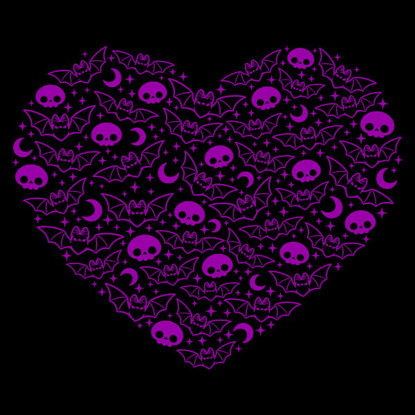 Creepy Cute Bat Heart