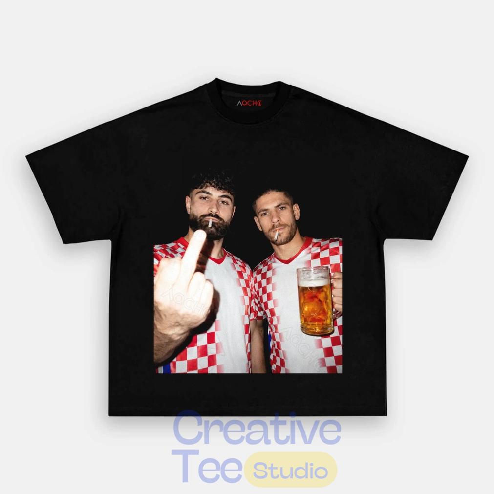 Croatia Football Duo Black T-Shirt