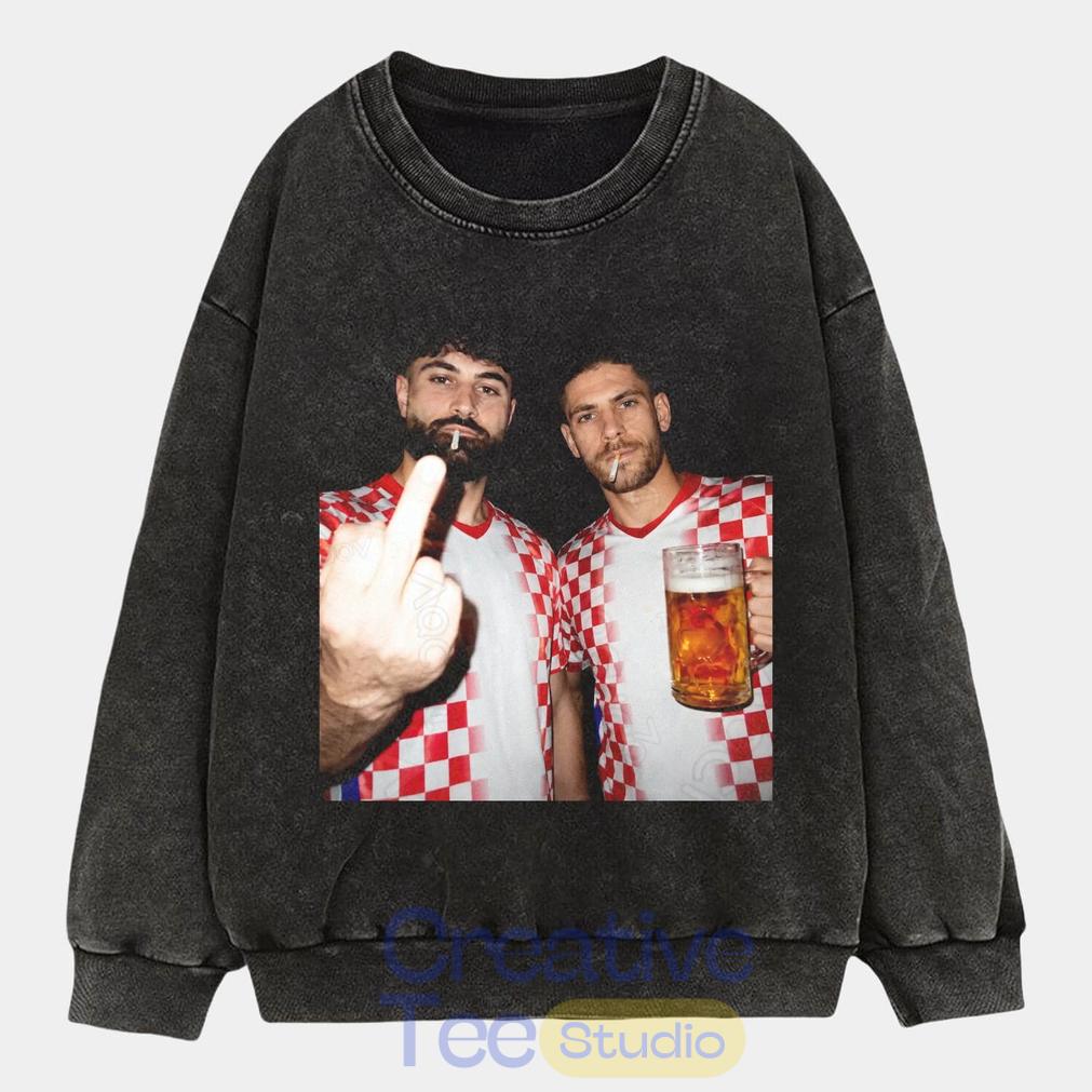 Croatia Football Duo Black T-Shirt