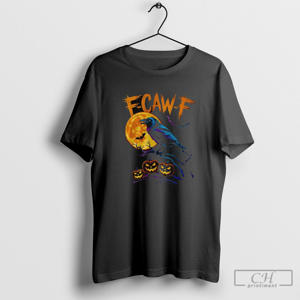 Crow Raven F Caw F Pumpkin Spooky Season Halloween Shirt Sweater