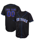 Customized New York Baseball Jersey Black – Mets Style Name Number