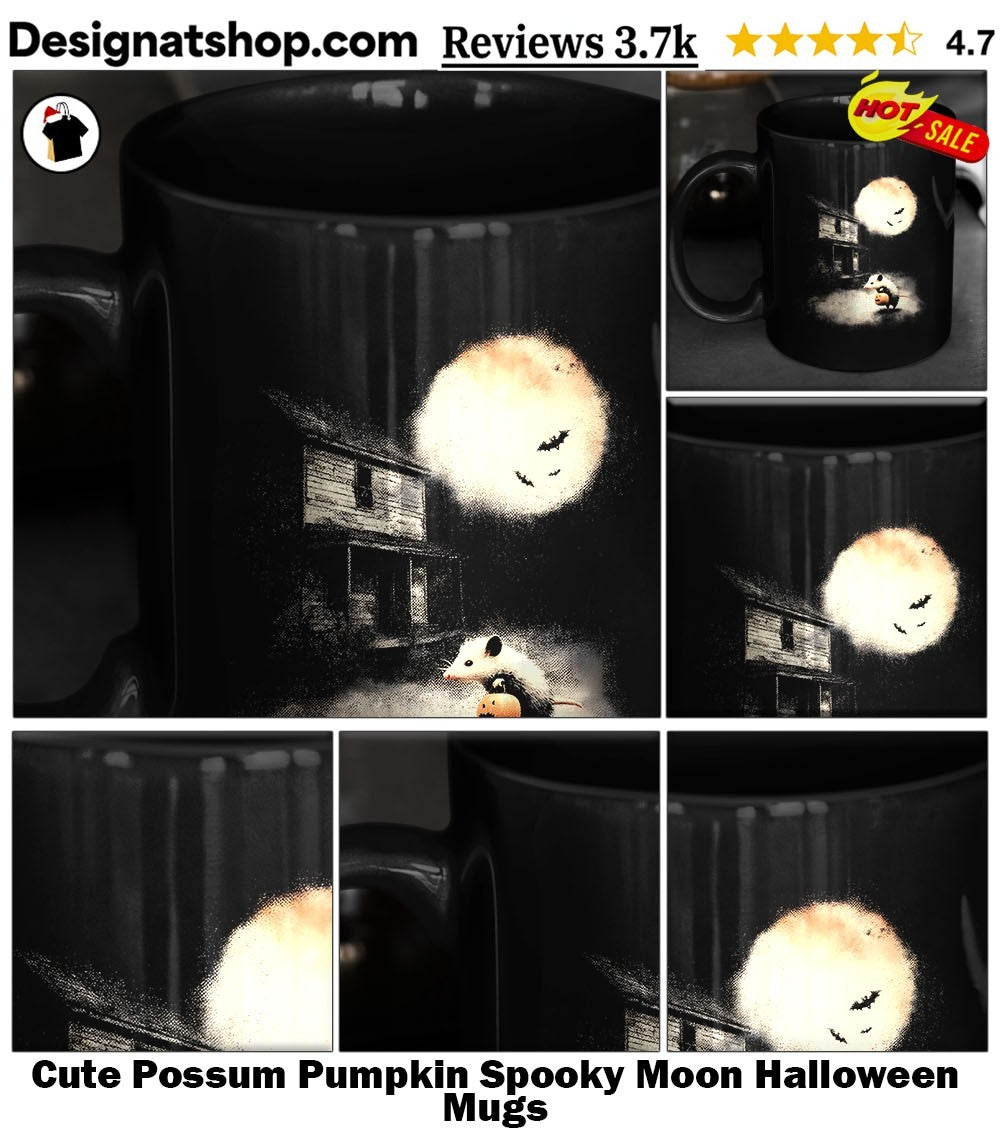 Cute Possum Pumpkin Spooky Moon Halloween shirt