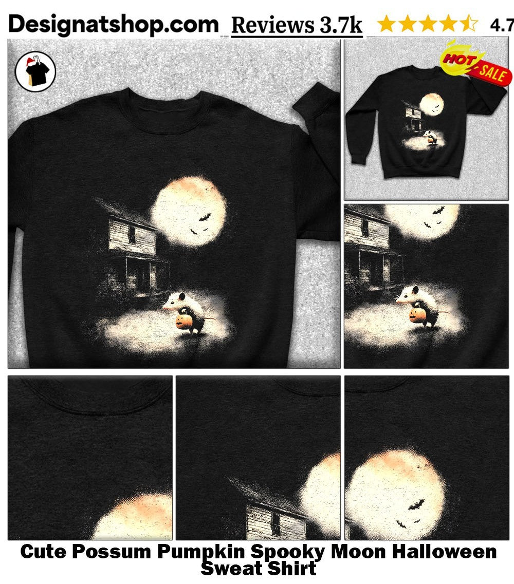 Cute Possum Pumpkin Spooky Moon Halloween shirt