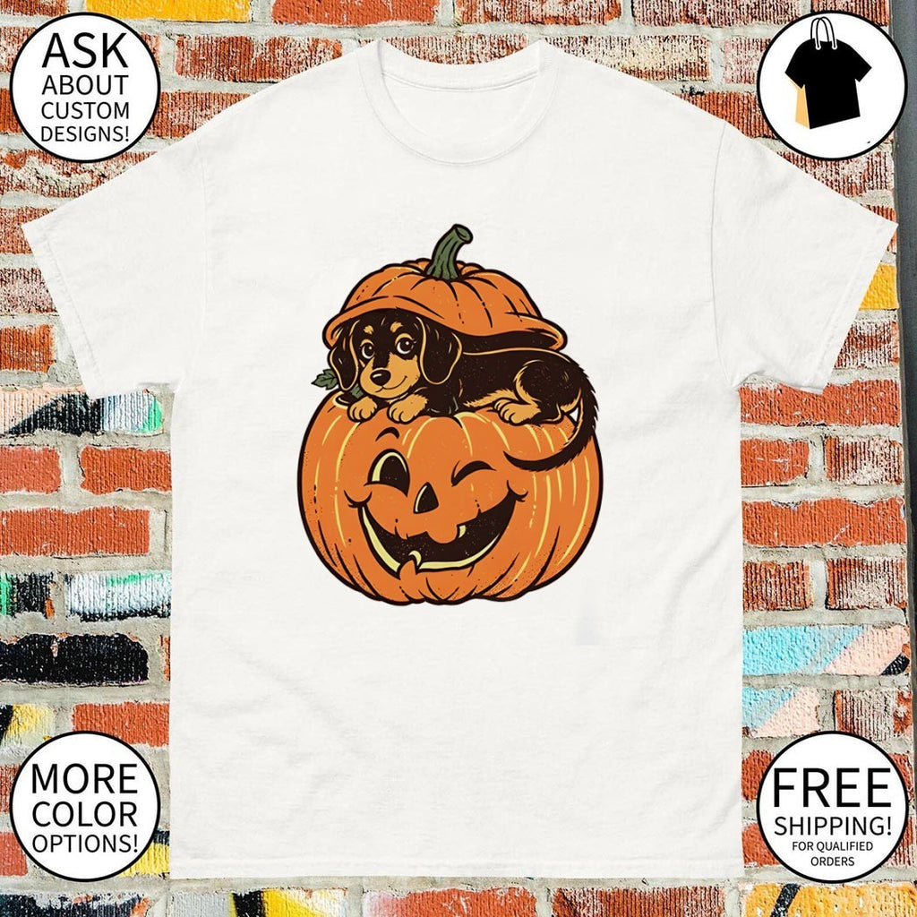 Dachshund Dog Halloween Pumpkin Jack O’Lantern Cute Puppy shirt