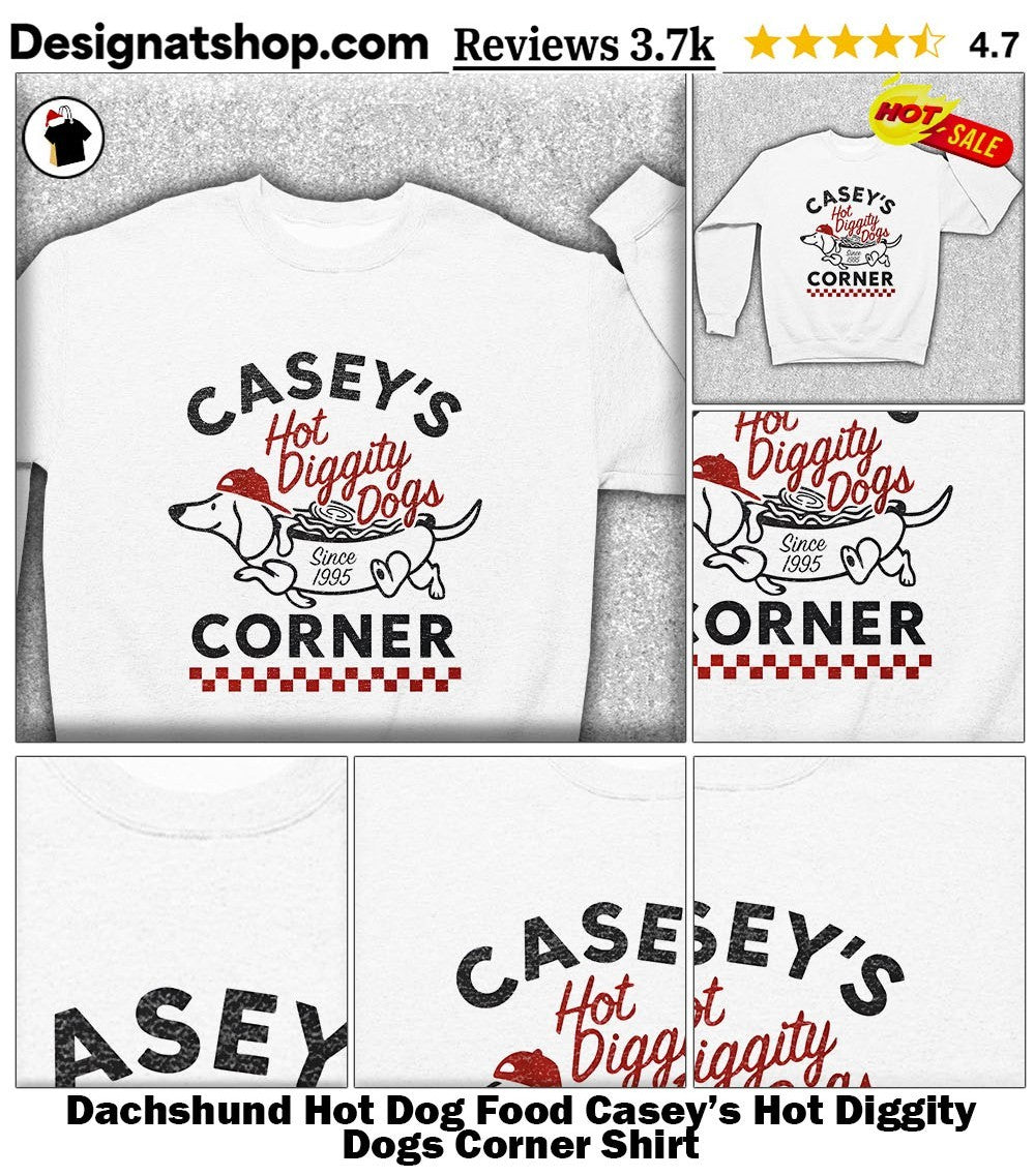 Dachshund Hot Dog Food Casey’s Hot Diggity Dogs Corner Shirt