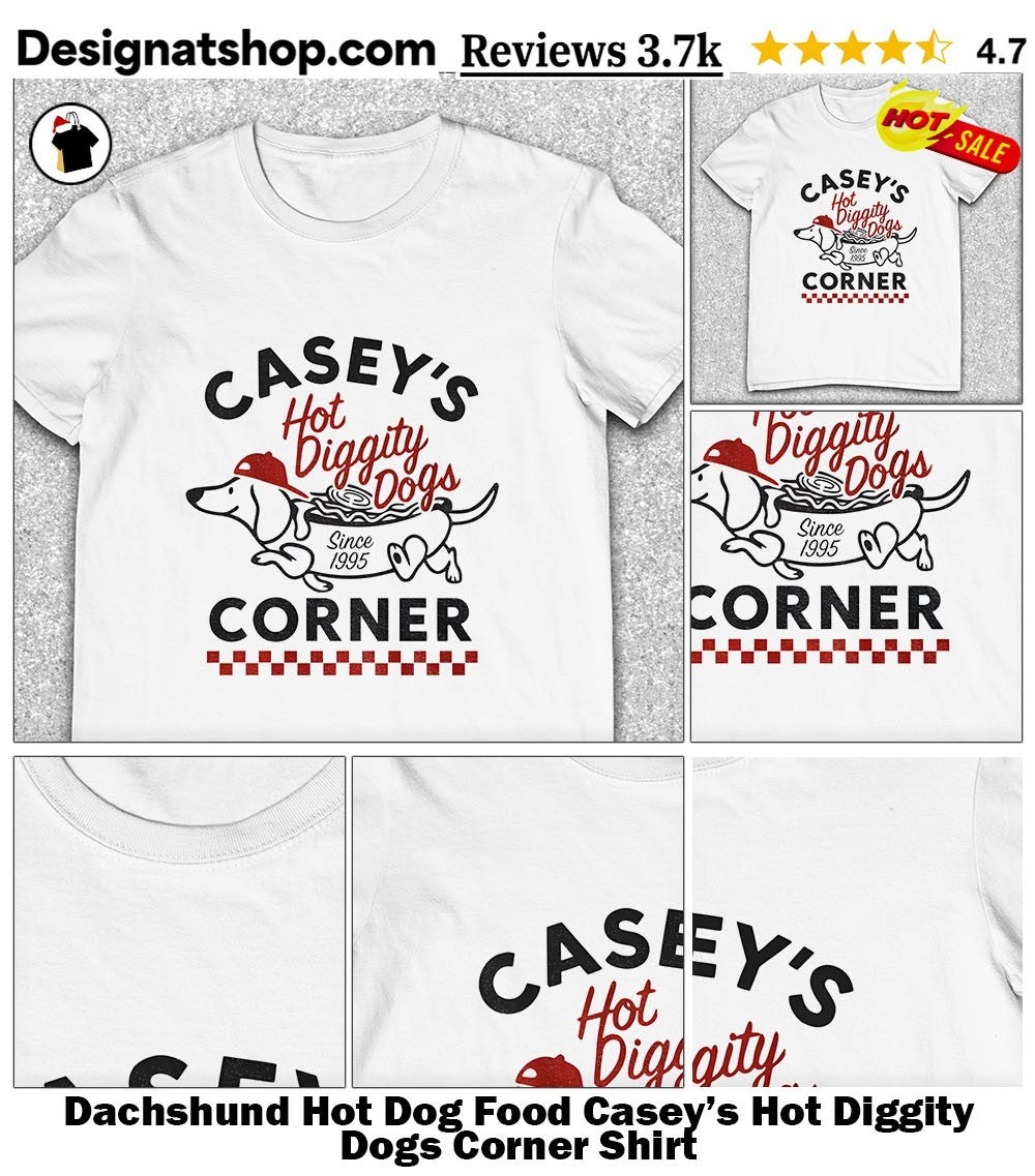 Dachshund Hot Dog Food Casey’s Hot Diggity Dogs Corner Shirt