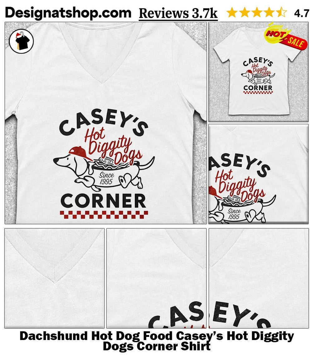 Dachshund Hot Dog Food Casey’s Hot Diggity Dogs Corner Shirt