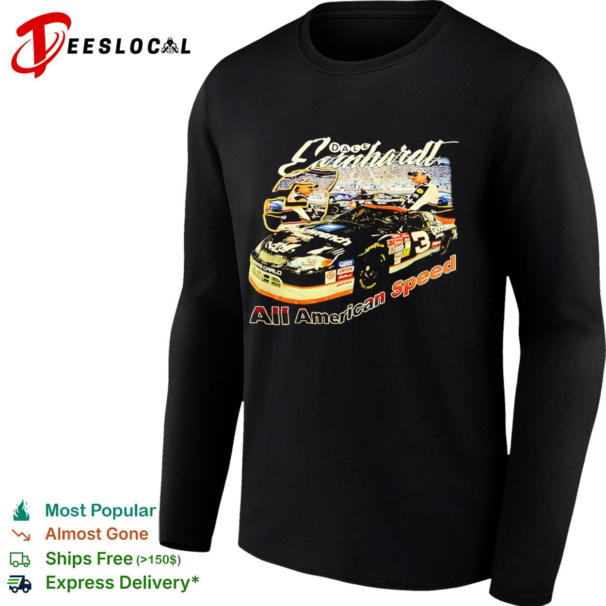 Dale Earnhardt 3 Goodwrench all american speed car portrait shirt