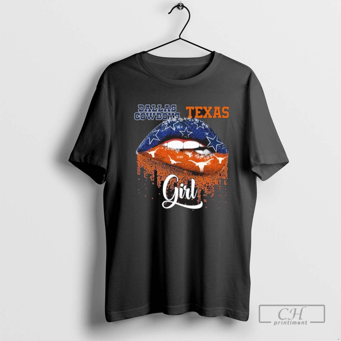 Dallas Cowboys And Texas Lip Logo Girl