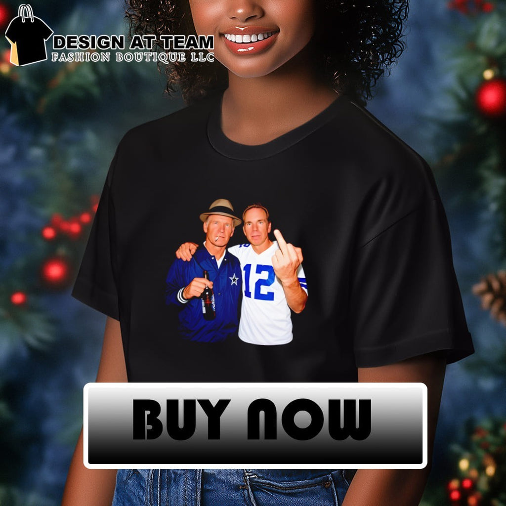 Dallas Cowboys Tom Landry Roger Staubach Drinking Middle Finger shirt