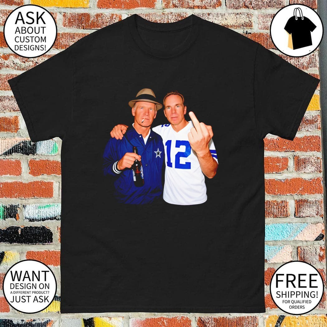 Dallas Cowboys Tom Landry Roger Staubach Drinking Middle Finger shirt