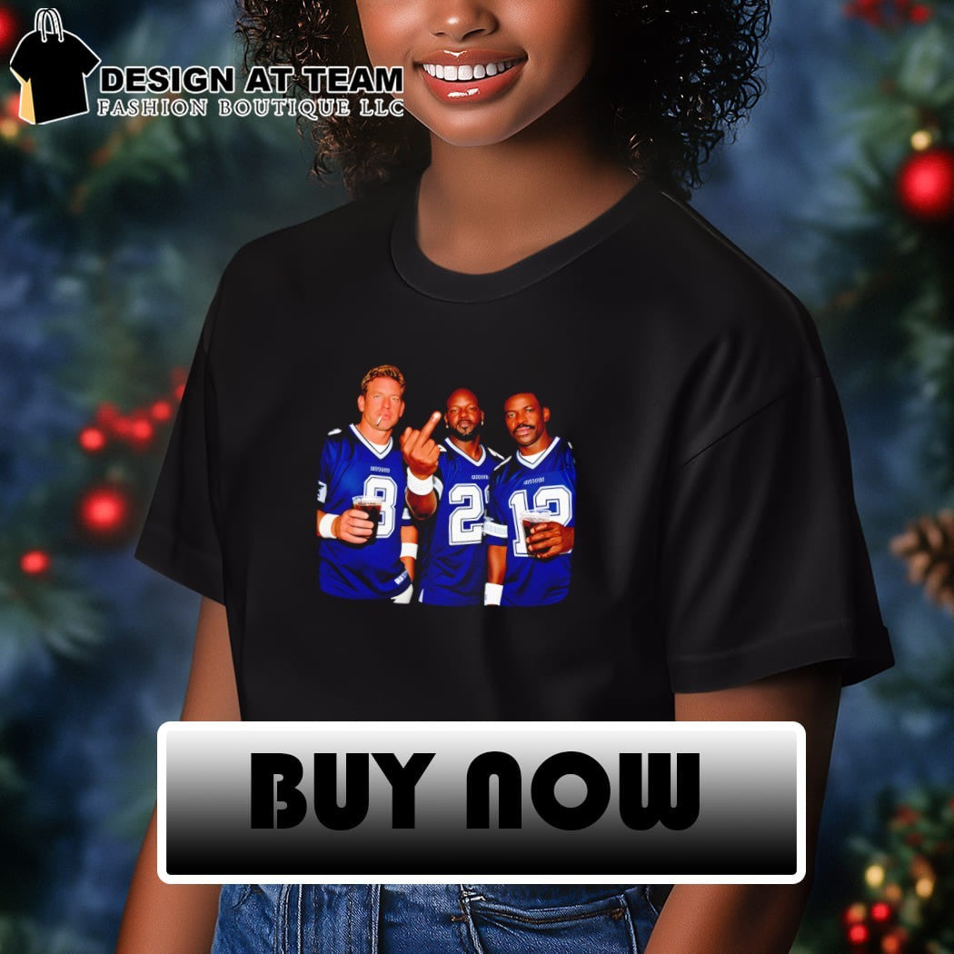 Dallas Cowboys Troy Aikman Emmitt Smith Michael Irvin Drinking Middle Finger shirt