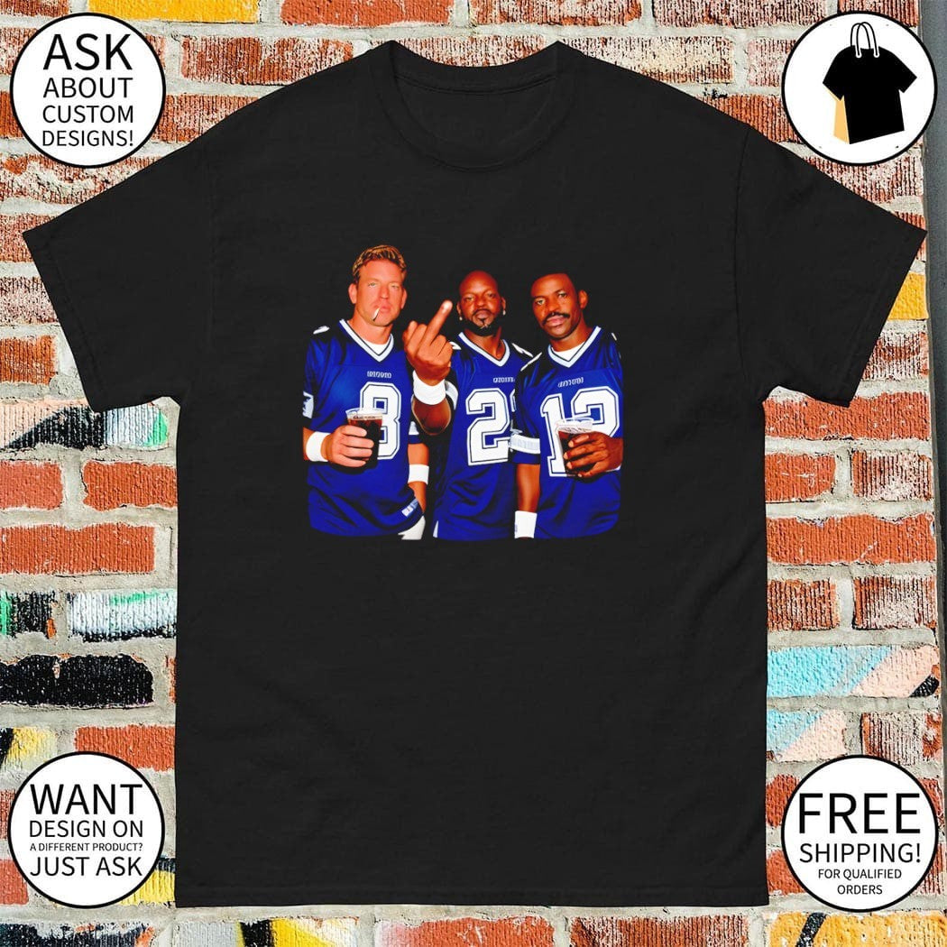 Dallas Cowboys Troy Aikman Emmitt Smith Michael Irvin Drinking Middle Finger shirt