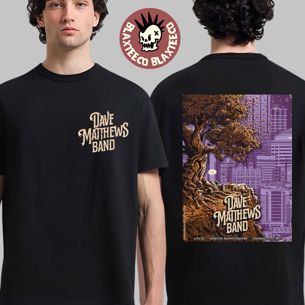 Dave Matthews Band Kansas City Missouri 2026 Event Poster At Morton Amphitheater On June 24 2026 T-Shirt