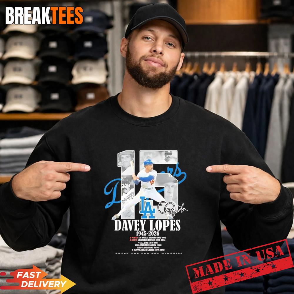 Davey Lopes Los Angeles Dodgers MLB 1945 2026 Thank You Number 15 T-Shirt