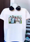 Day One Mo Graphic Group Portrait With Cityscape Custom Printed T-Shirt