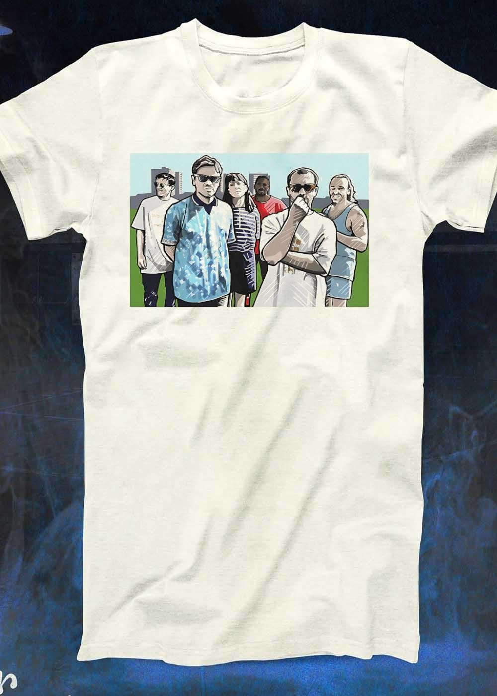 Day One Mo Graphic Group Portrait With Cityscape Custom Printed T-Shirt