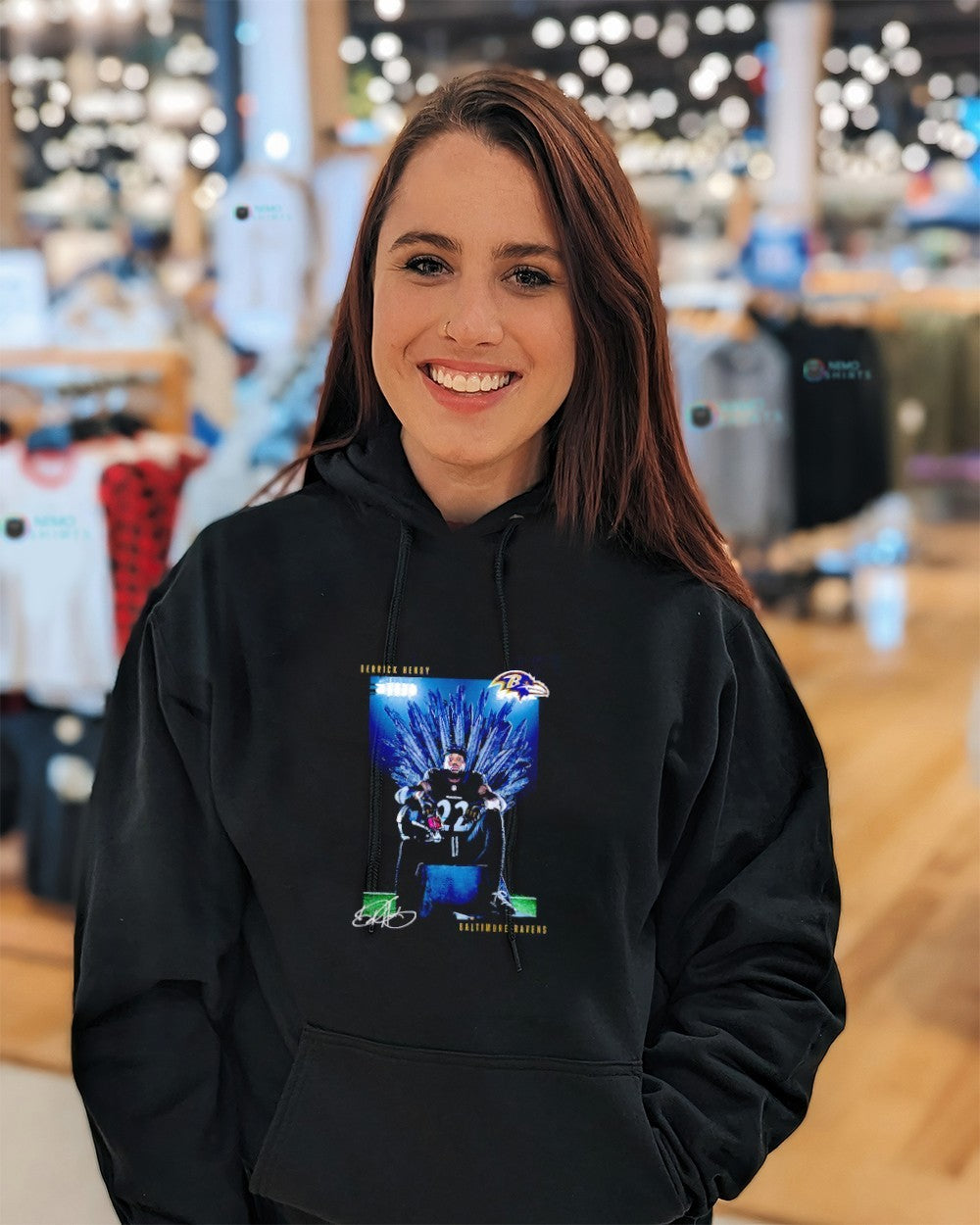 Derrick Henry Baltimore Ravens throne player signature shirt