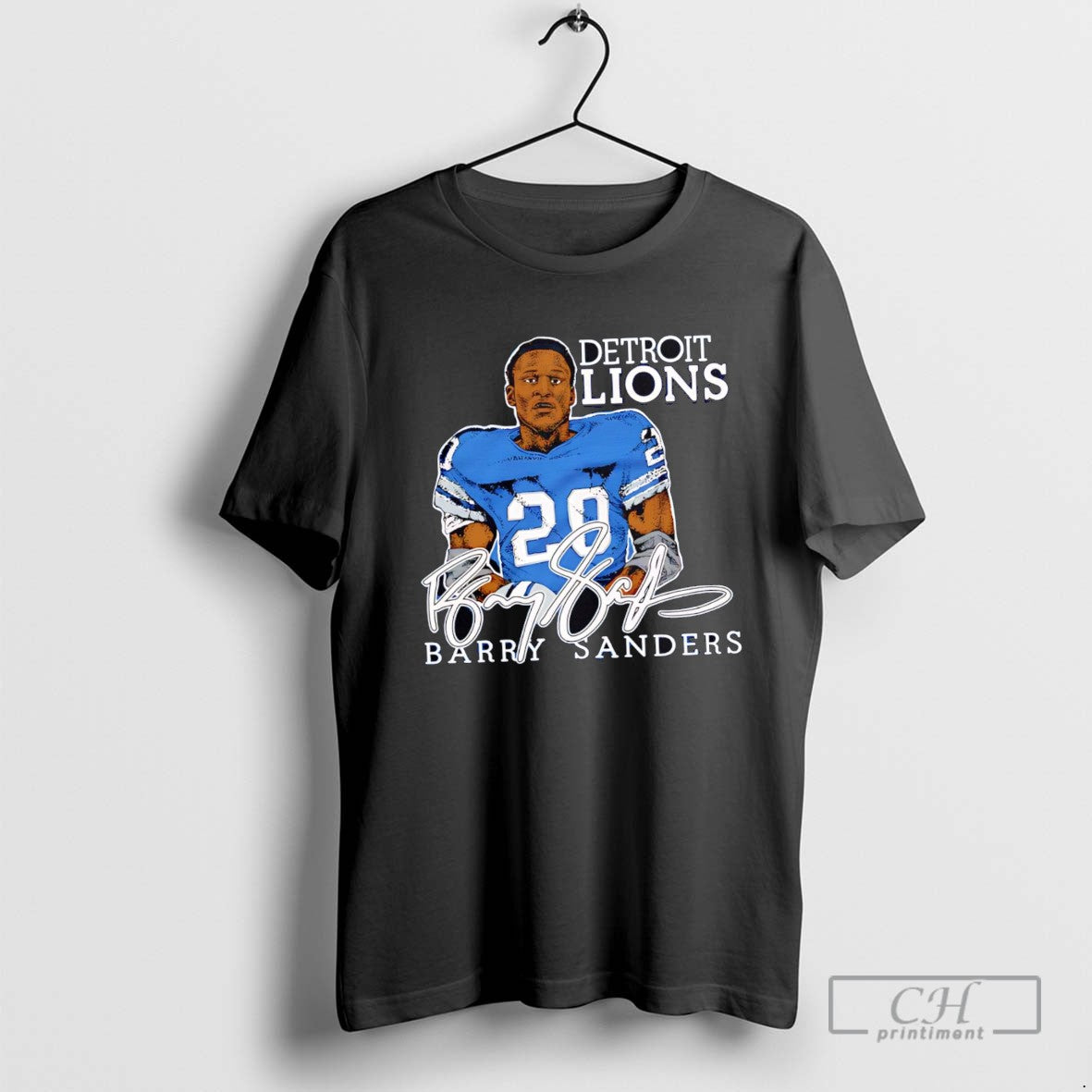 Detroit Lions 20 Barry Sanders Football Player Long Sleeve