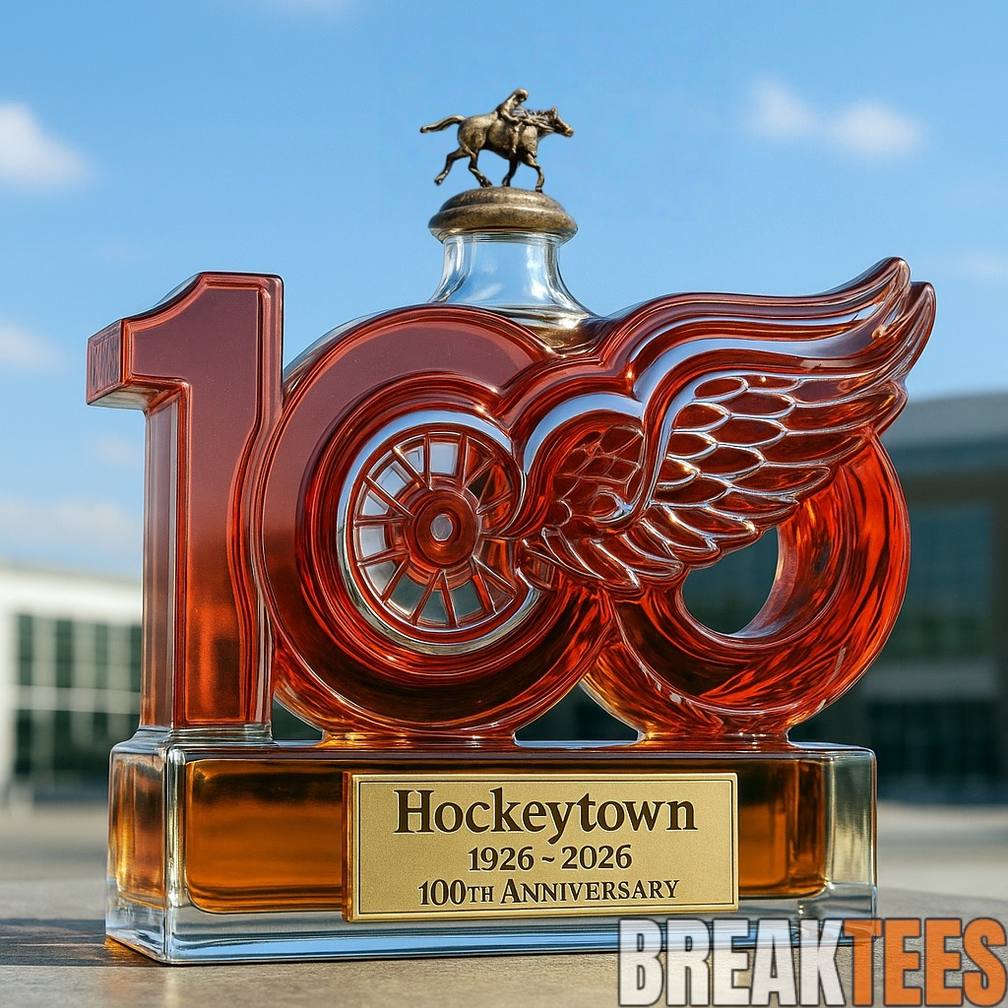 Detroit Red Wings ‘Hockeytown’ 100th Anniversary Whiskey Bottle