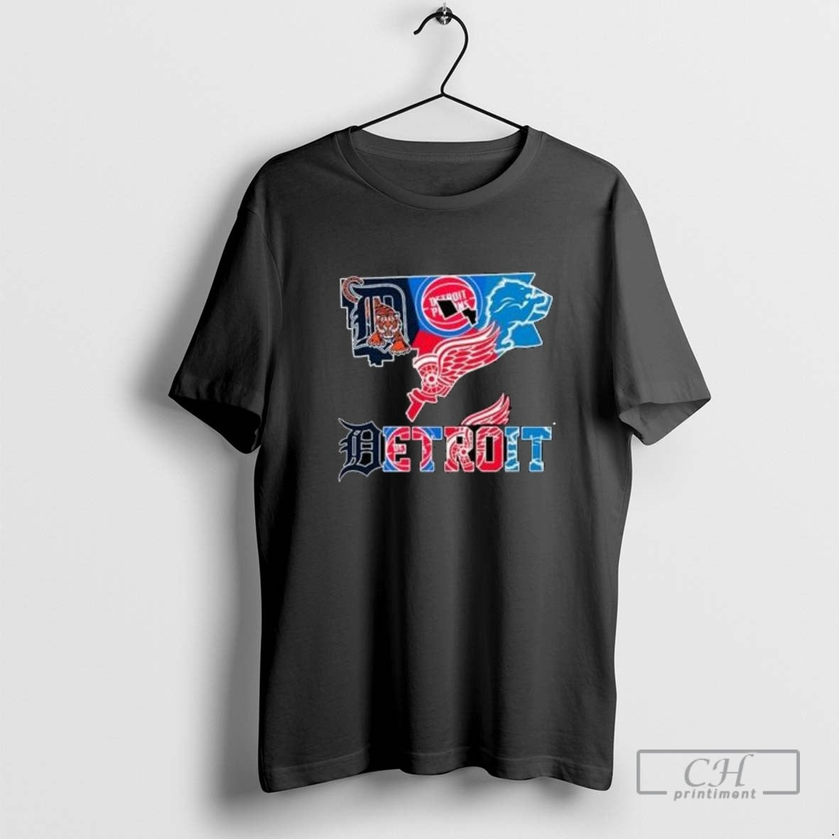 Detroit Tigers Detroit Lions Detroit Red Wings And Detroit Pistons Mix Logo Maps 2025