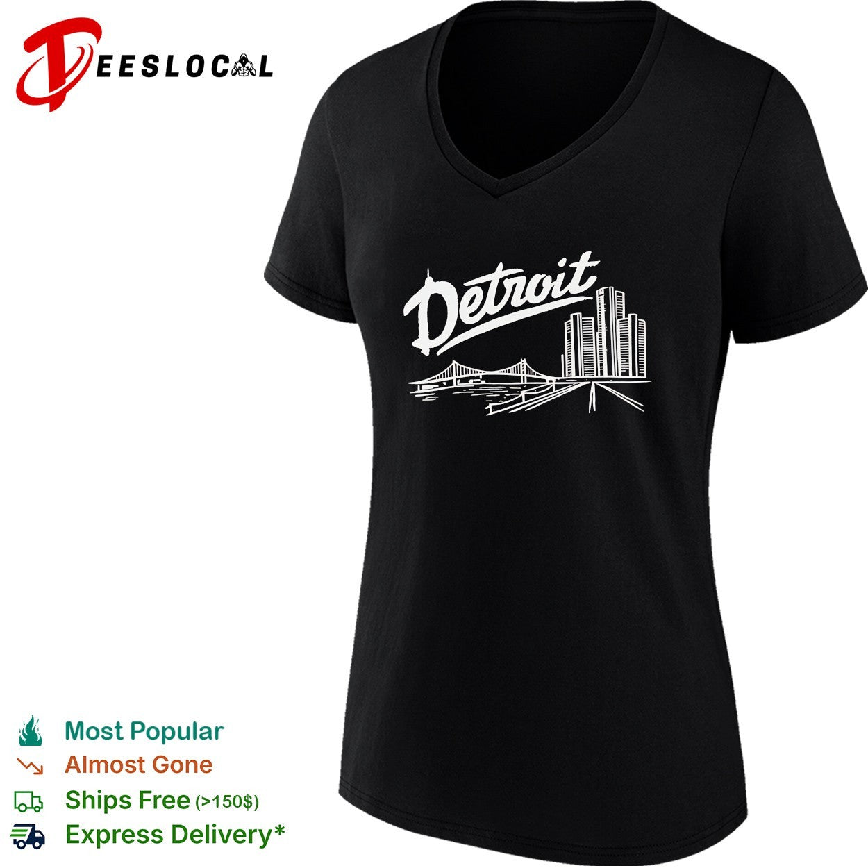 Detroit skyline bridge shirt