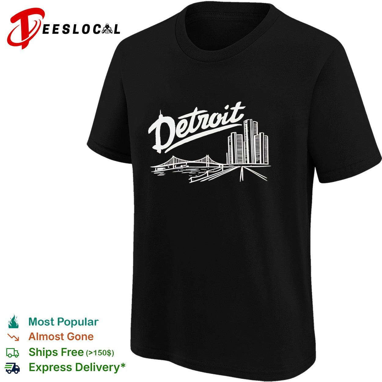 Detroit skyline bridge shirt
