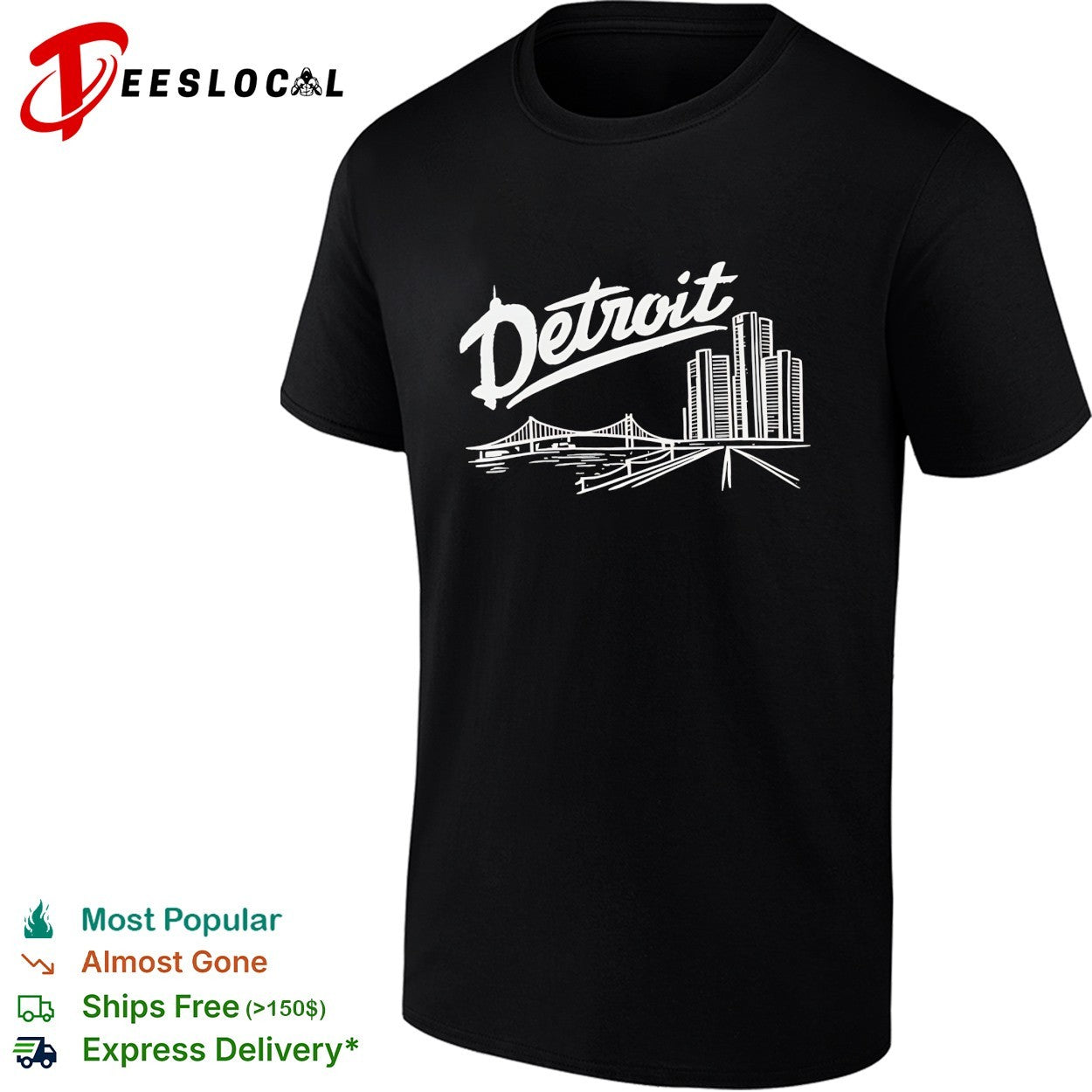 Detroit skyline bridge shirt