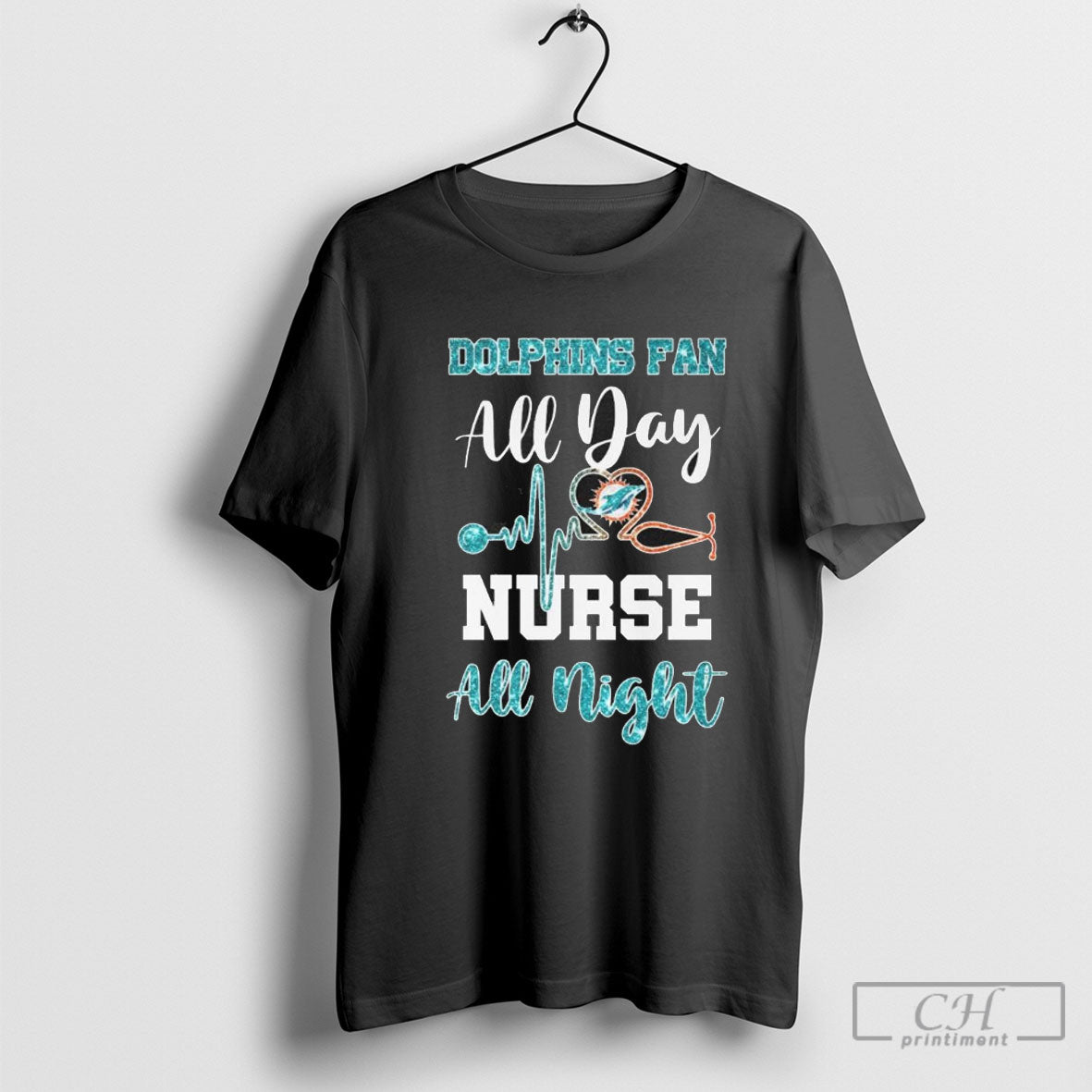 Dolphins Fan All Day Nurse All Night Diamond