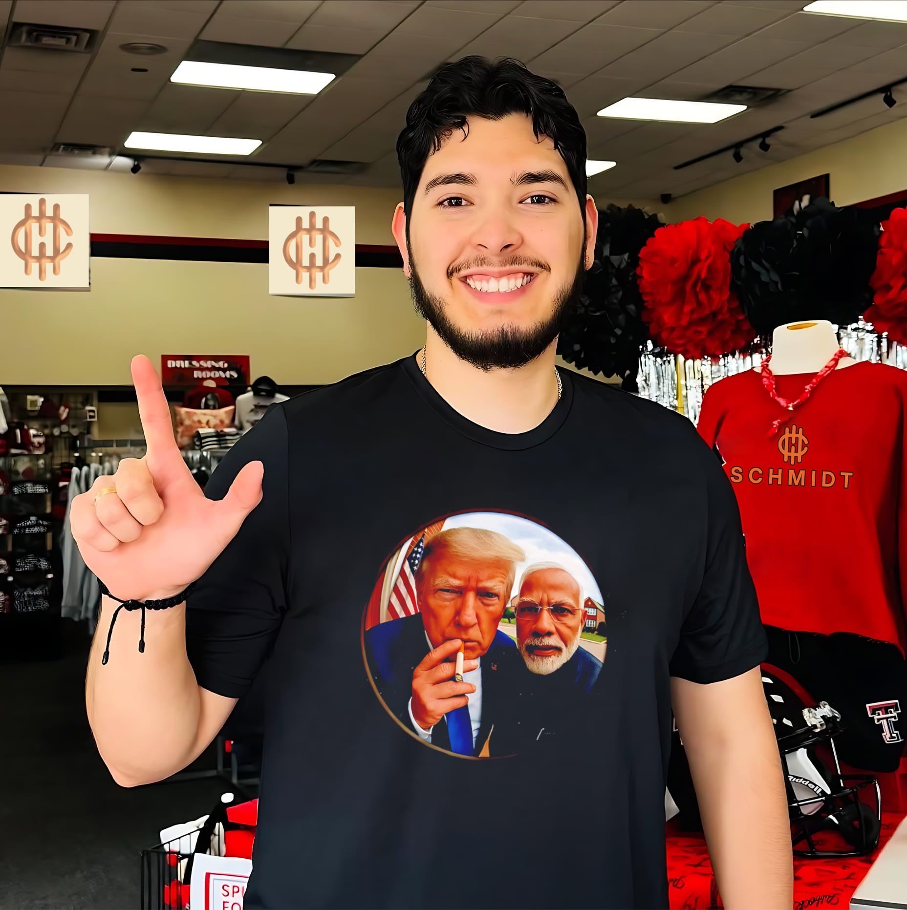 Donald Trump and Narendra Modi doorbell camera meme shirt