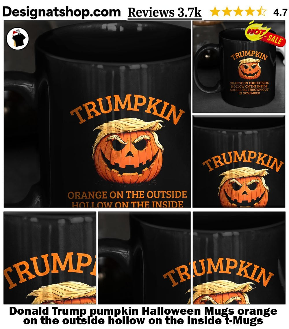 Donald Trump pumpkin Halloween shirt orange on the outside hollow on the inside t-shirt